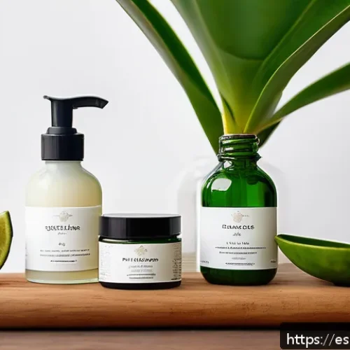 수리남에서의 미용 및 뷰티 산업 - A vibrant and fresh beauty product display featuring eco-friendly facial and body care items inspire...