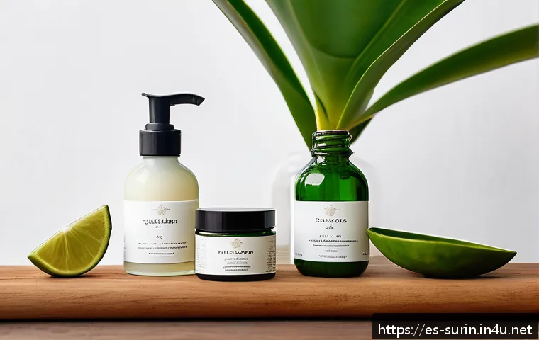 수리남에서의 미용 및 뷰티 산업 - A vibrant and fresh beauty product display featuring eco-friendly facial and body care items inspire...